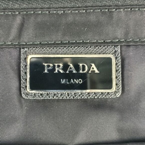 Prada Shoulder Bag Messenger Bag 2 Vd013 Black Nylon Leather Flap - Picture 9 of 10